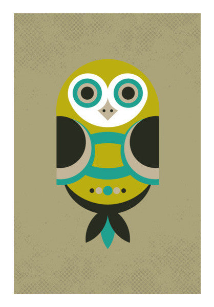 Unique Geometric Owl On Dark Art PosterGully Specials