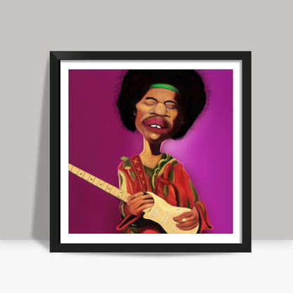 Jimi Hendix | Caricature Square Art Prints