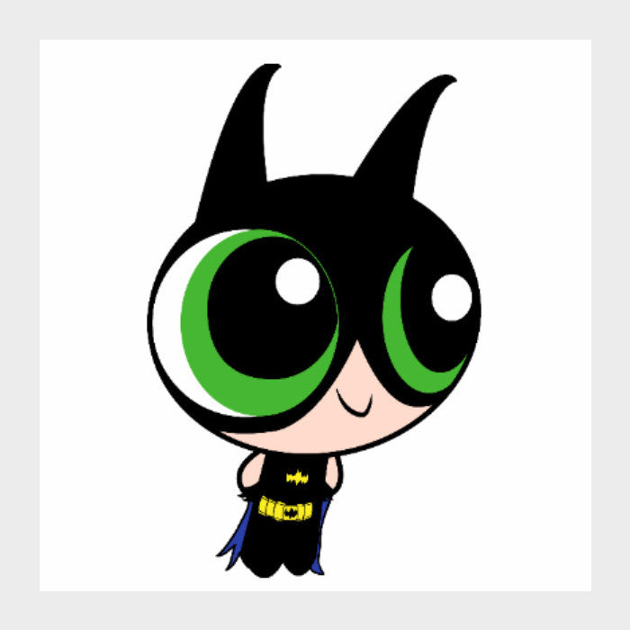 Square Art Prints, Bat Buttercup Square Art