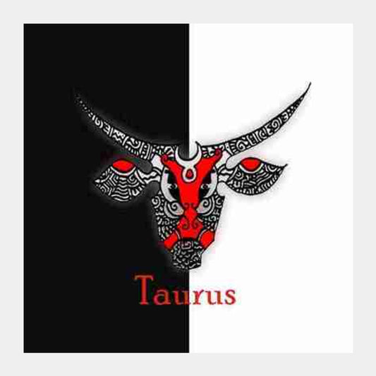 Square Art Prints, Taurus Zodiac Zenscrawl Square Art Prints