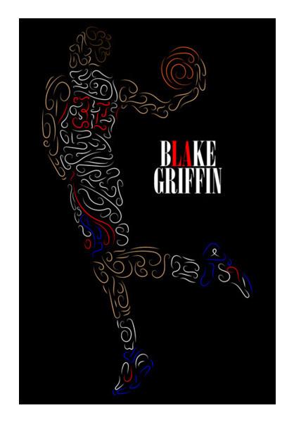 PosterGully Specials, Blake Griffin Basketball Curves-Only Wall Art