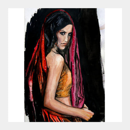 Desi Lady Square Art Prints