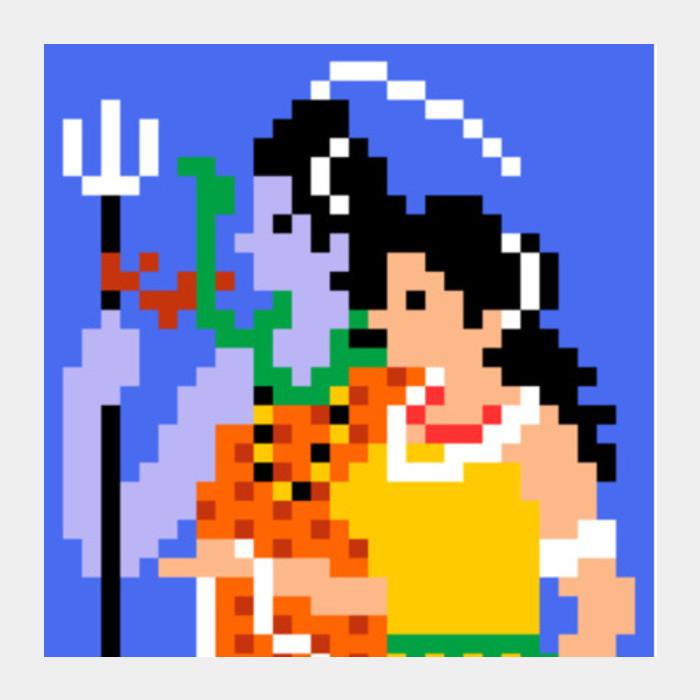 PosterGully Specials, Shiva Parvati Pixel Square Art Prints