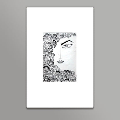 the wave of feeling,black and white,intricate freehand design Wall Art