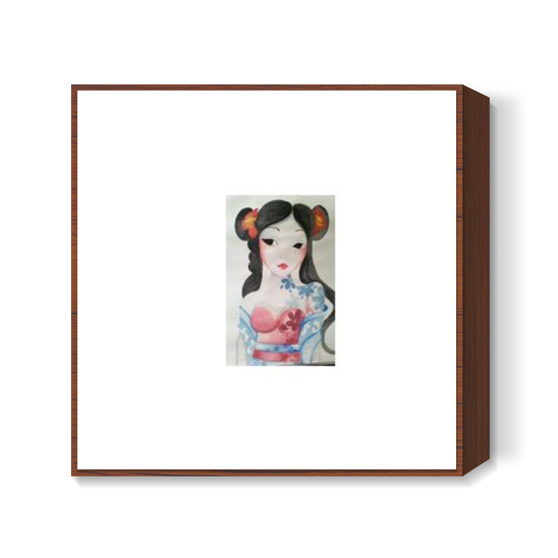 japanese doll Square Art Prints