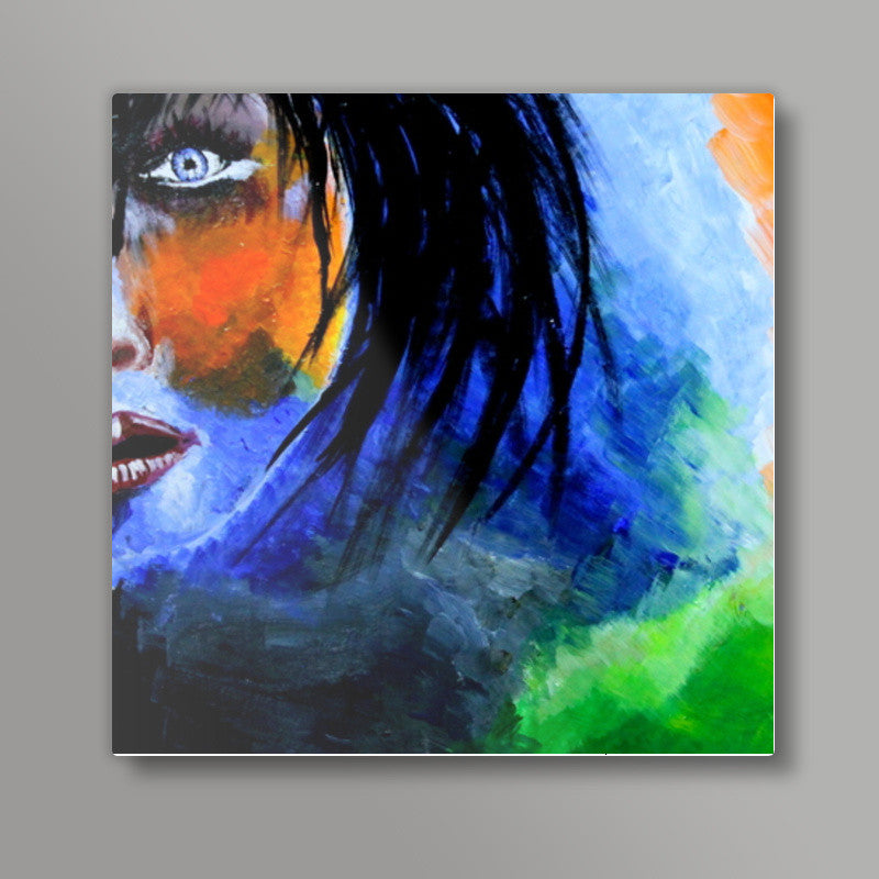 Her | Mother India | Woman Painting Square Art Prints