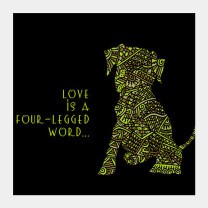 Square Art Prints, Doggy Love Zenscrawl Square Art Prints