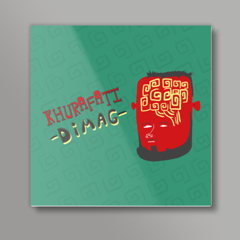 Khurafati Dimag (Pattern Background) Square Art Prints