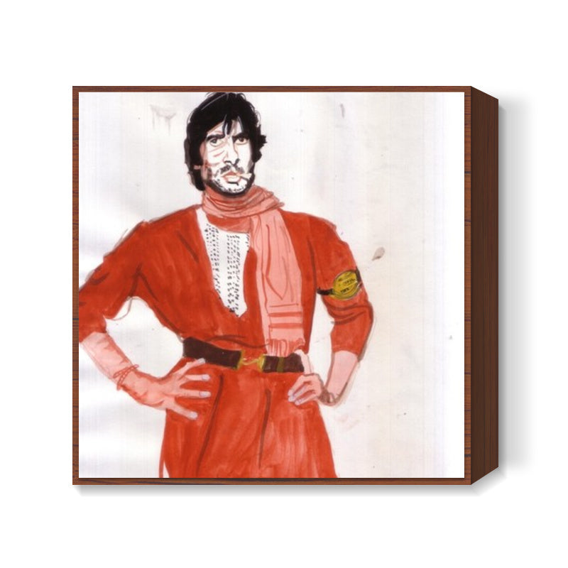 Amitabh Bachchan was convincing as an underdog in Coolie Square Art Prints