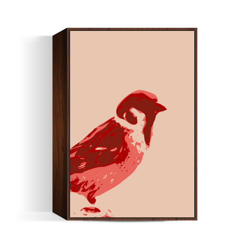 Abstract Sparrow Red Wall Art