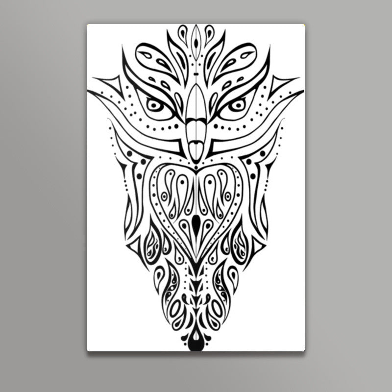 owl illustration hand drawn art Wall Art