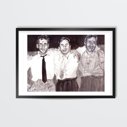 Bollywood superstars Dilip Kumar, Raj Kapoor and Dev Anand captured in a single frame Wall Art