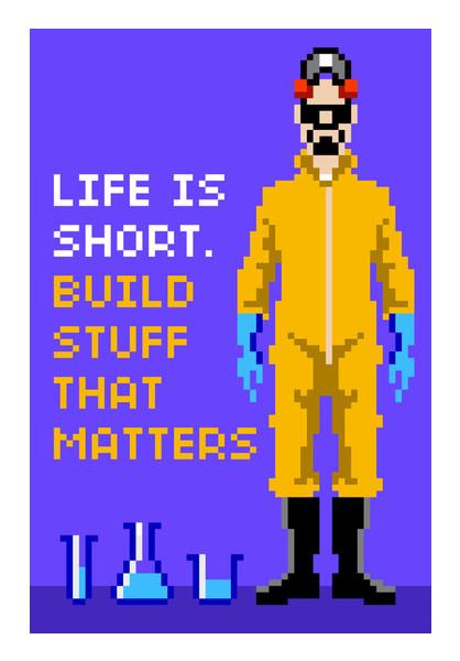 PosterGully Specials, Pixelvana - Life is short - pixel motivation Wall Art