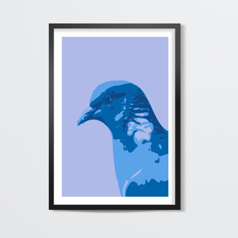 Abstract Pigeon Blue Wall Art |Artist : Keshava Shukla