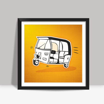 Straight outta India - Autorikshaw Square Art Prints