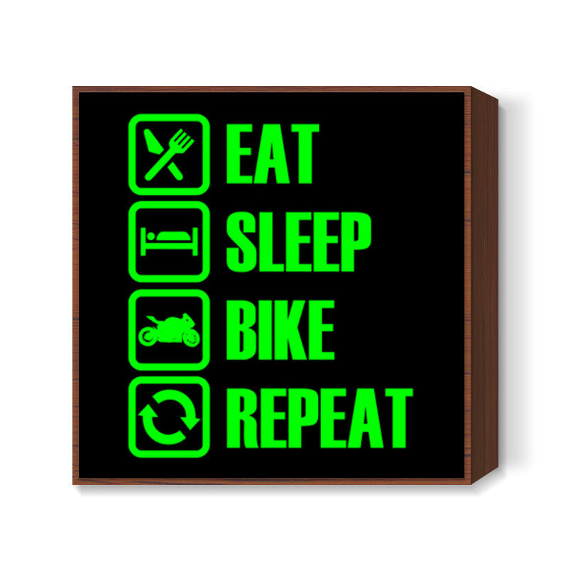 Eat Sleep Bike Repeat Square Art Prints