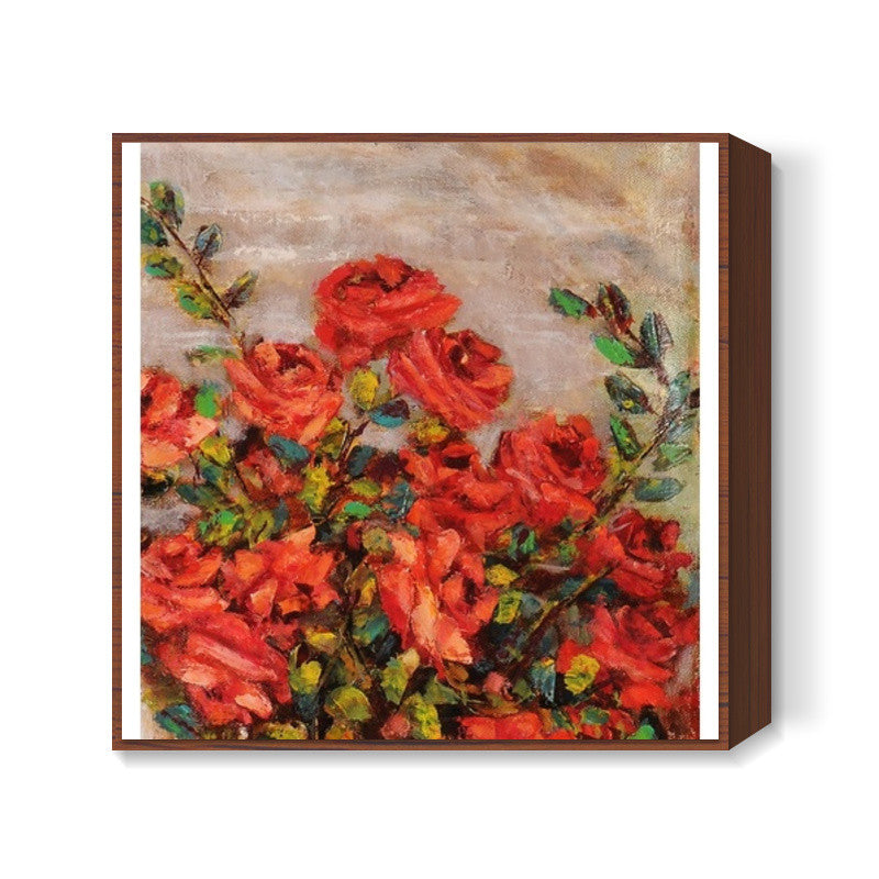 red roses Square Art Prints