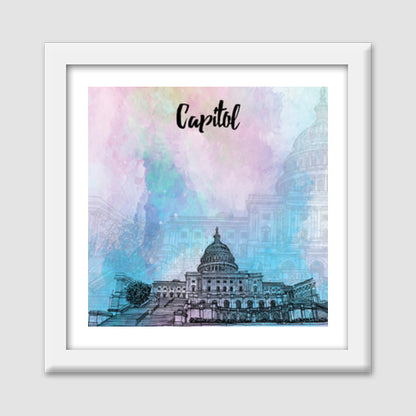 United States Capitol Premium Square Italian Wooden Frames