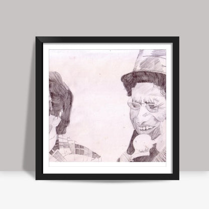 Satish Kaushik and Naseeruddin Shah from Jaane Bhi Do Yaaron Square Art Prints