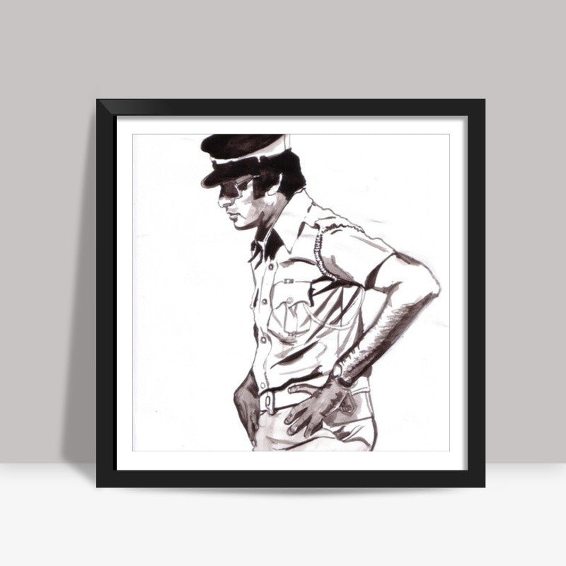 Superstar Amitabh Bachchan says - Hamari taarif zara lambi hai Square Art Prints