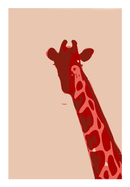 Wall Art, Abstract Giraffe Red Wall Art