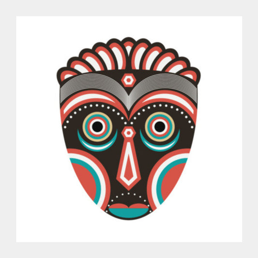 African Lulua Spirit Mask Square Art Prints PosterGully Specials