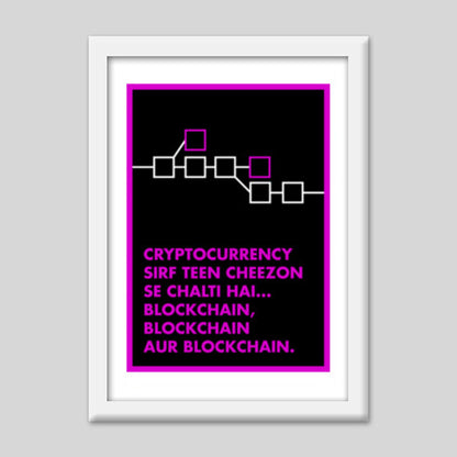 Cryptocurrency aur blockchain Premium Italian Wooden Frames