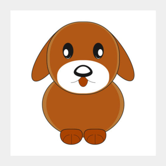 Brown Cute Puppy Square Art Prints PosterGully Specials
